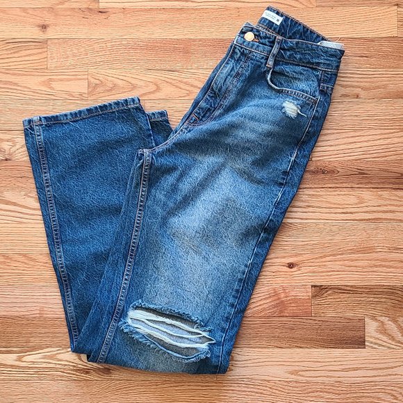 Zara Jeans Zara Full Length Ripped High Rise Jeans Poshmark